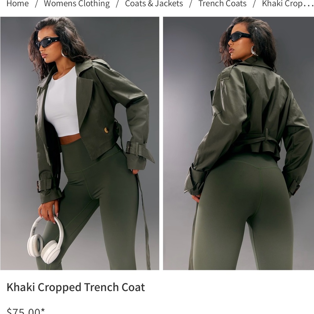 Green cropped jacket